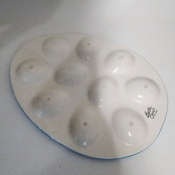 Bella Casa Devil Egg Ceramic Platter Colorful 12”x9” Easter Spring Ganz - Picture 5 of 6